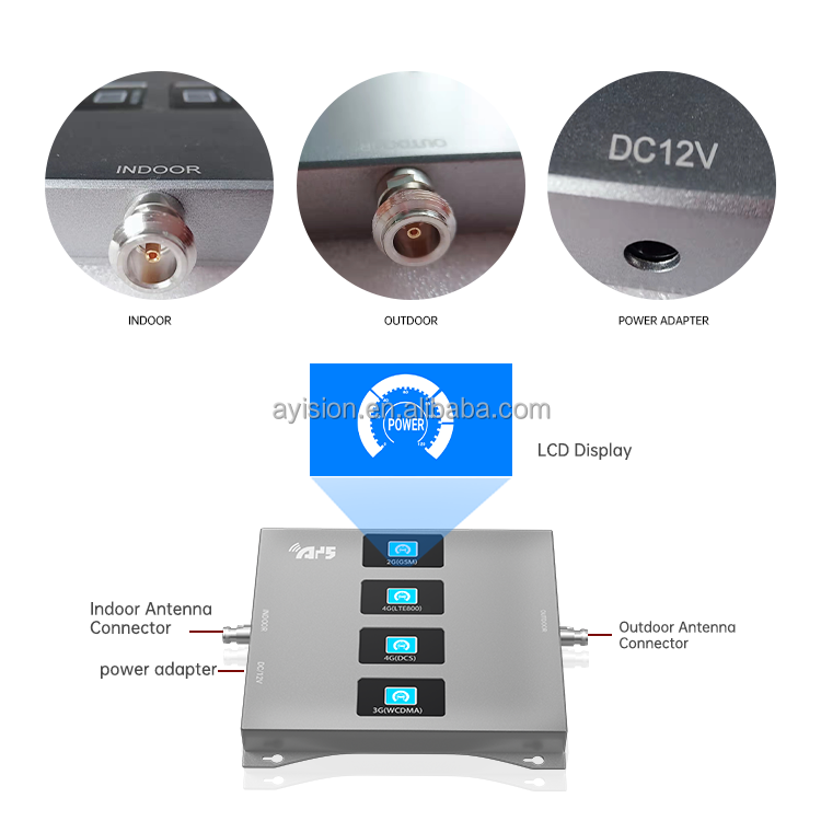 Customized original Quad band mobile signal booster 3g 4g lte repeater signal amplifier 800/900/1800/2100 gsm signal repeater
